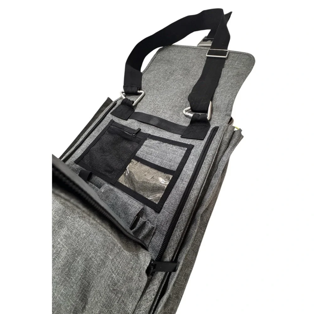 Ikea Family Upptack Expandable Gray Backpack Laptop Messenger Bag Pockets 3 Pcs
